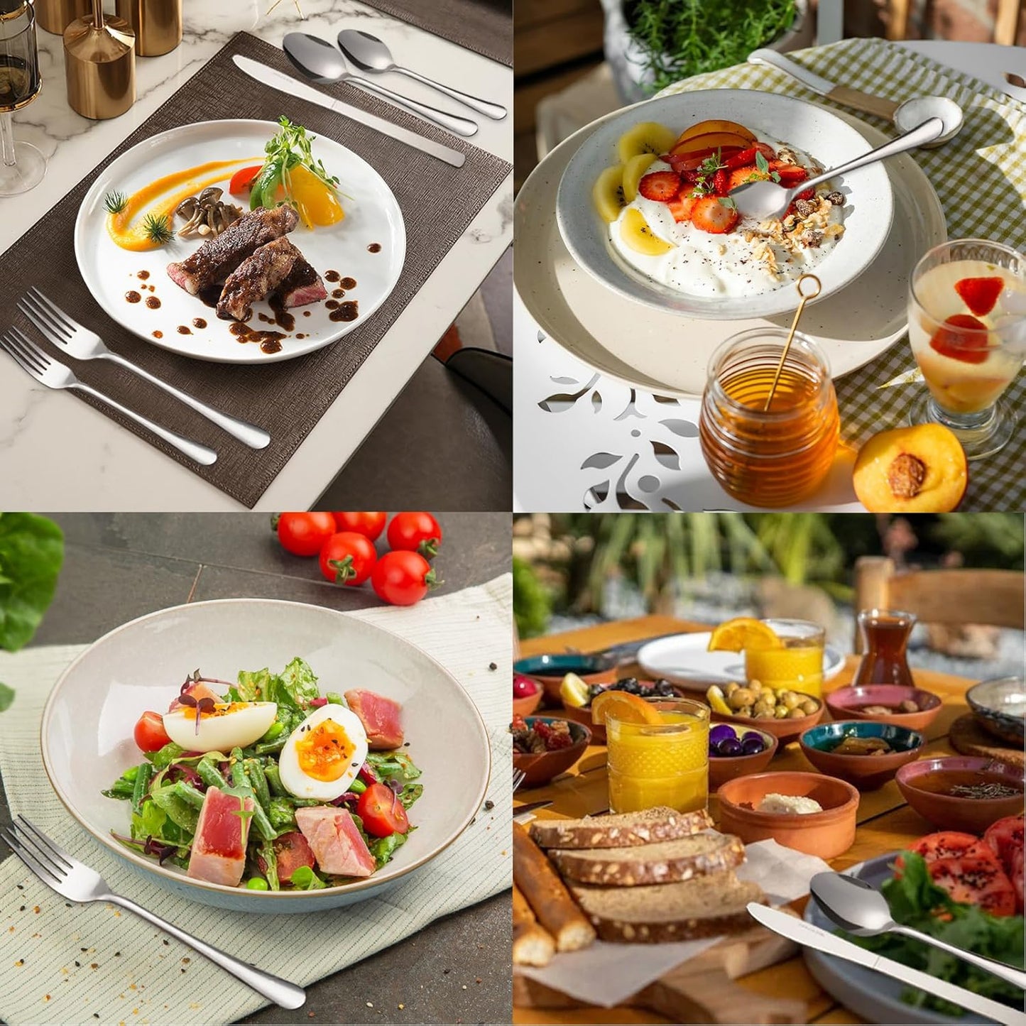 60 PCS Silverware Set - Windsor Stainless Steel Silverware Set for 12 Kitchen Flatware Set Cutlery Set For Home Restaurant Hotel, Kitchen Dishwasher Safe & Mirror Polished Utensils Set