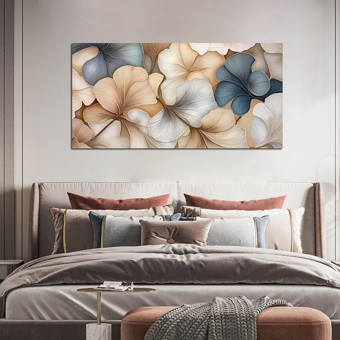 AOZEMI Botanical Wall Art Prints flowers Canvas Leaf Artwork Pictures for Living Room Bathroom Kitchen Decor 24x48 Decorative Wall Art Stylish