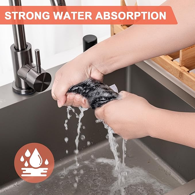 6-Pack Kitchen Dish Cloths, 100% Cotton Waffle Weave, Ultra Soft Absorbent, Quick Drying Dish Towels, 12x12 Inches, Beige