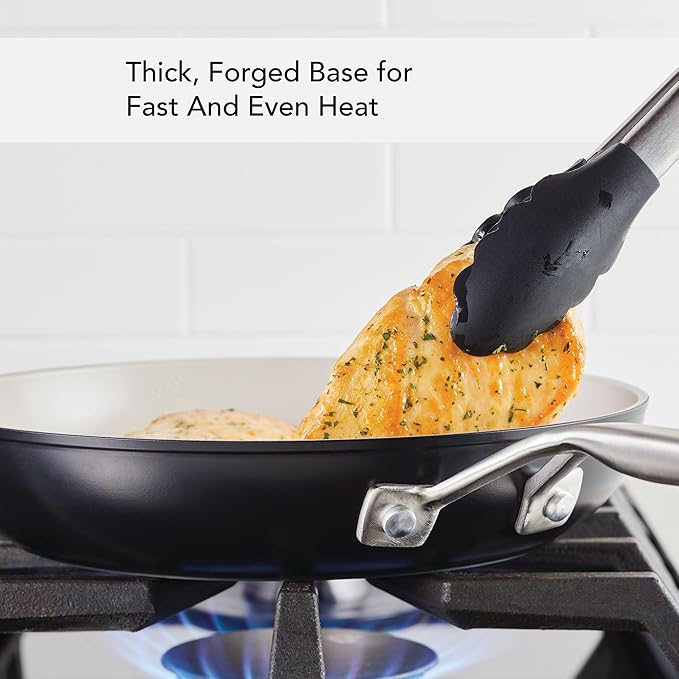 KitchenAid Hard Anodized Ceramic Nonstick Frying Pan/Skillet, 12.25 Inch - Matte Black