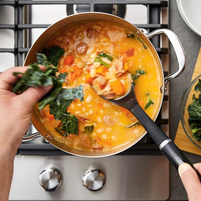 KitchenAid 71003 3-Ply Base Brushed Stainless Steel Stock Pot/Stockpot with Lid, 8 Quart