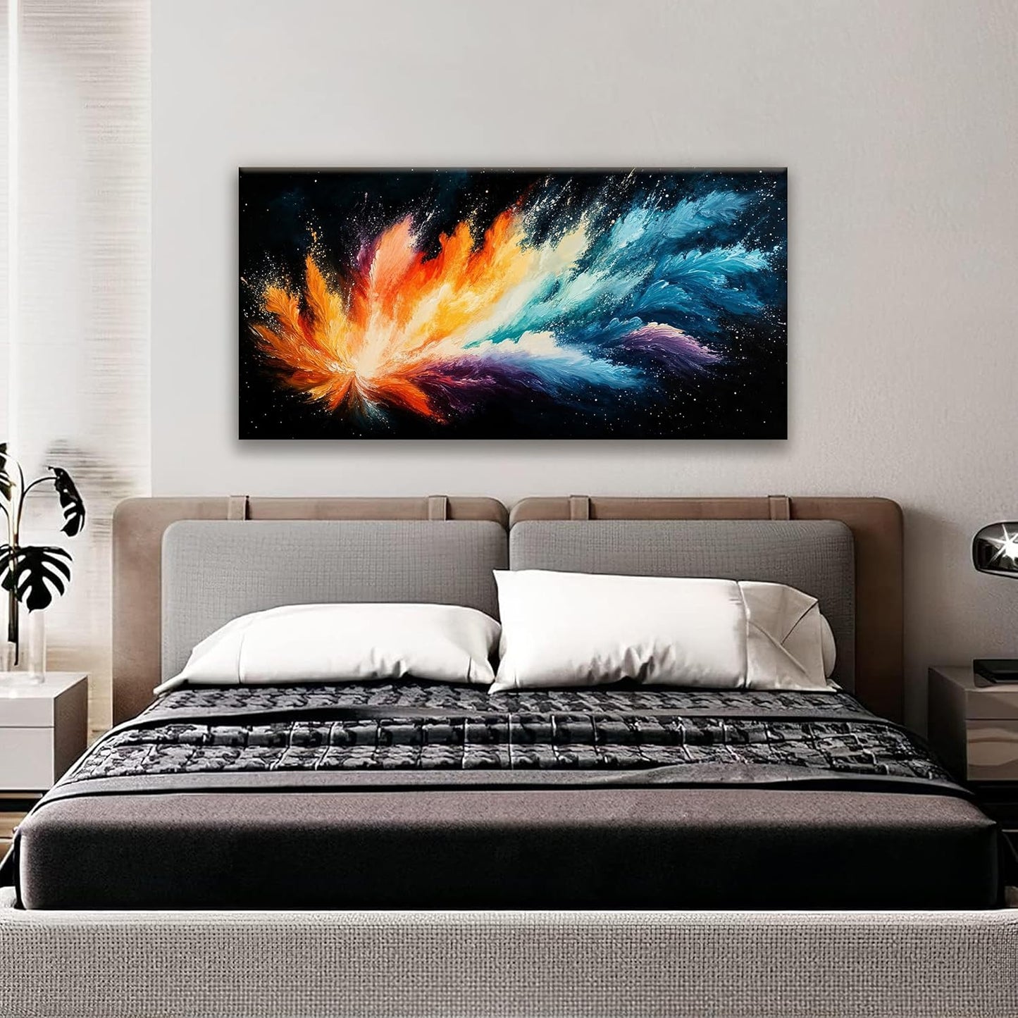 Tsomzxng Canvas Wall Art Decor Artwork Modern Paintings Abstract Wall Decor Maximalist Colorful Abstract Wall Art Prints Picture For Bedroom Kitchen Office Artwork Home Wall Decoration 20" × 40"