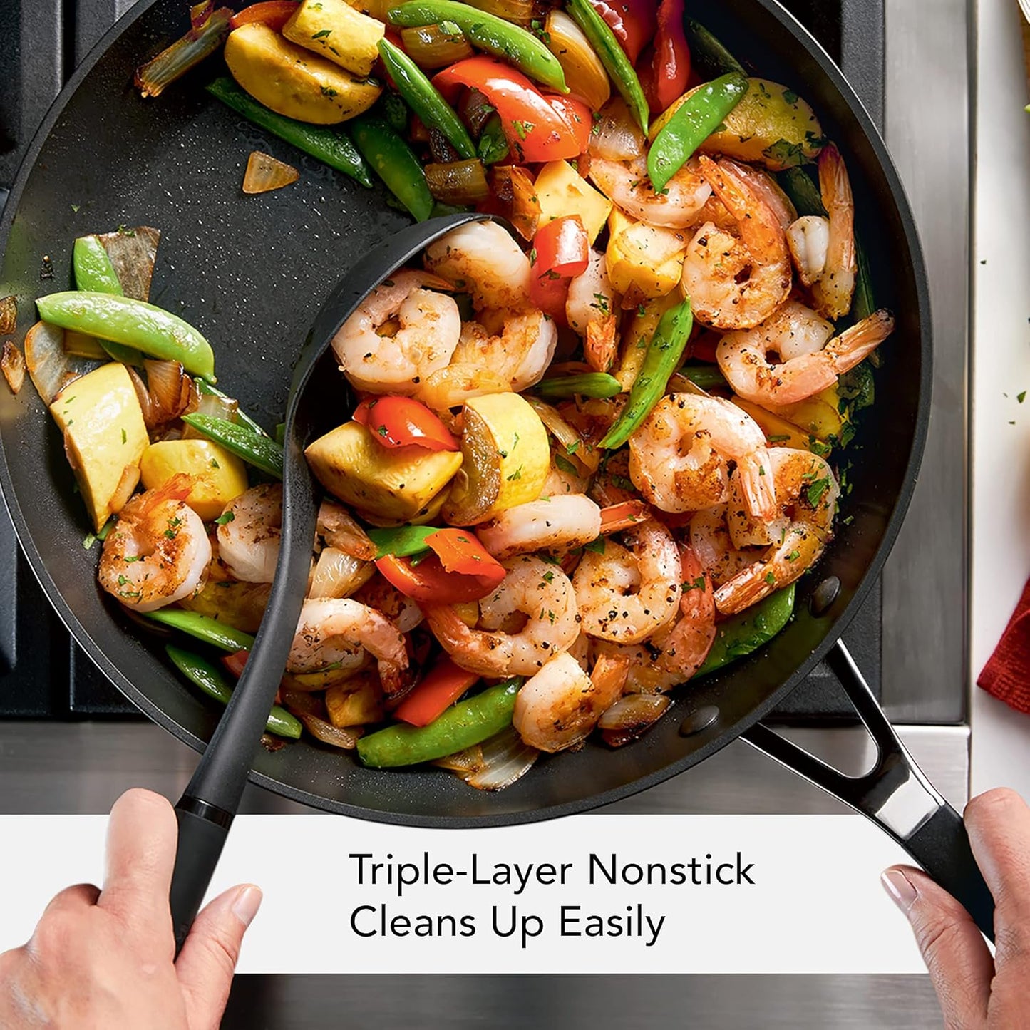 KitchenAid 84802 Hard Anodized Nonstick Frying Pan/Skillet, 12.25 Inch - Onyx Black