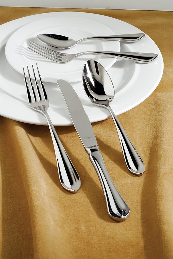 Fortessa Forge 18/10 Stainless Steel Flatware, 5 Piece Place Setting, Service for 1