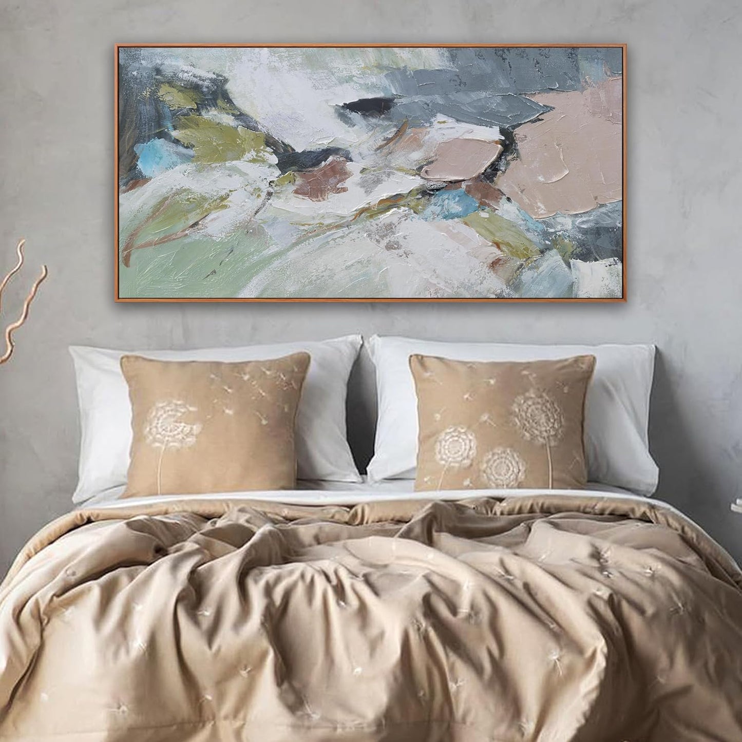 Abstract Wall Art Framed Ready To Hang Home Decor Artwork Wall Art Colorful Wall Decor Prints Canvas Painting For Living Room Bedroom Office Apartment Decoration 24"X48"