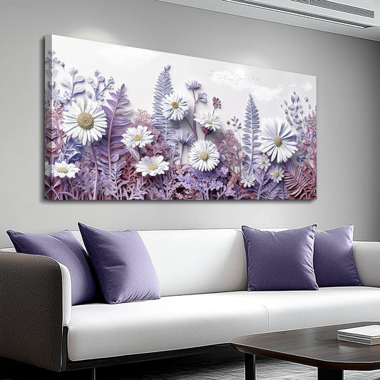 QIYILEXWART Canvas Wall Art For Living Room Wall Decor For Bedroom Office Wall Decoration Daisy Fern Landscape Painting Farmhouse Pictures Artwork Room Aesthetic Home Decor 20x40 In