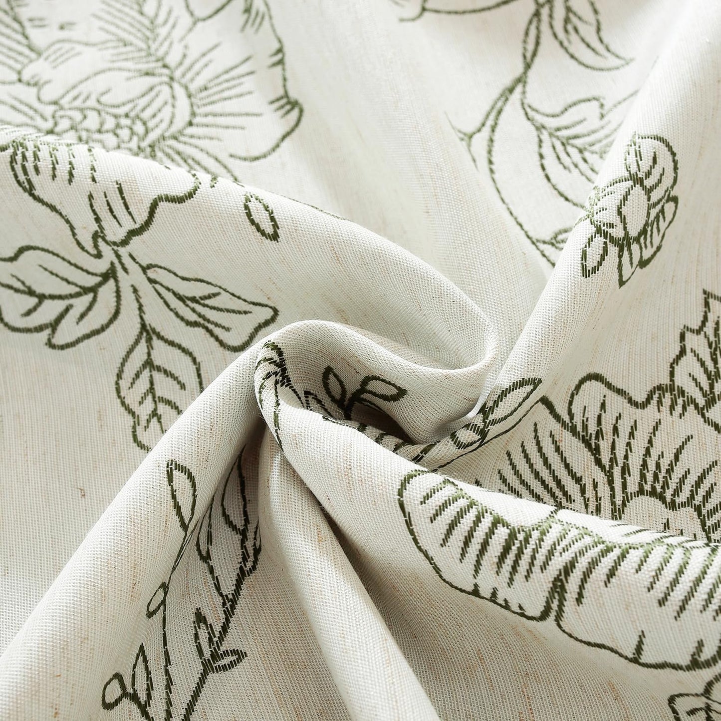 Chassic Premium Vintage Farmhouse Damask Floral 60 x 84 inch Rectangle Table Cloth – Water Resistant Linen Textured Jacquard Tablecloth for Kitchen Dining & Picnic Decor - Green