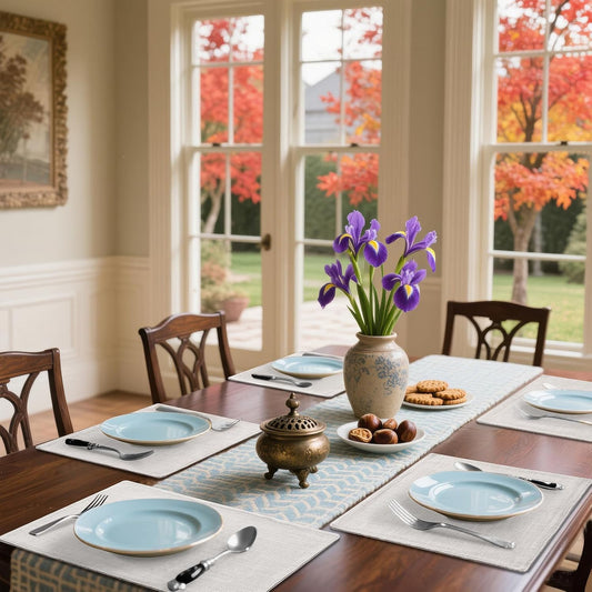 Homaxy Cloths Placemats for Dining Table Set of 6, Heat Resistant Washable Cotton Linen Blend Table Mats, Easy to Clean Place Mats for Indoor Outdoor Party Kitchen Decoration, 13" x 19", Beige