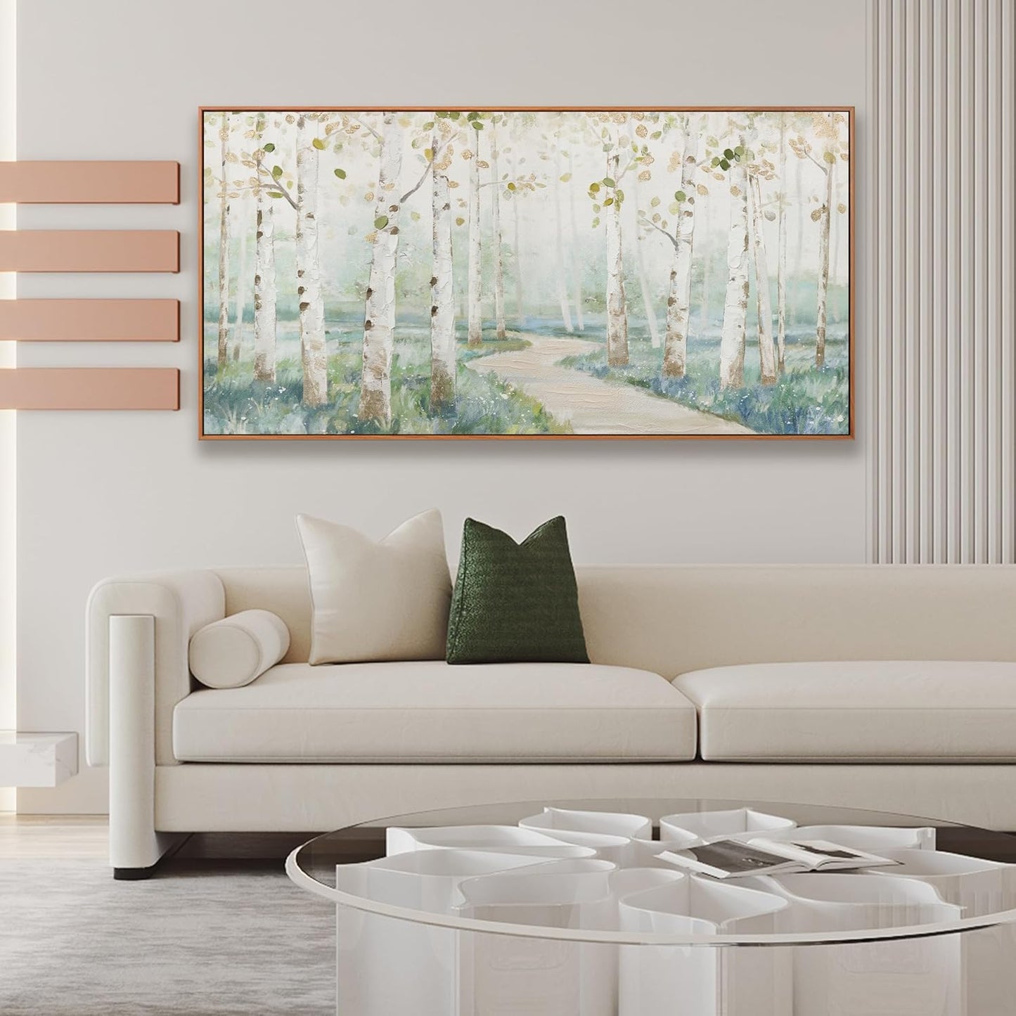 Framed Wall Art Decor Home Decor Wall Art Prints Colorful Forest Path Modern Natural Landscape Wall Art Canvas Decorations for Living Room Wall Bedroom Kitchen Office Decor 20×40 in