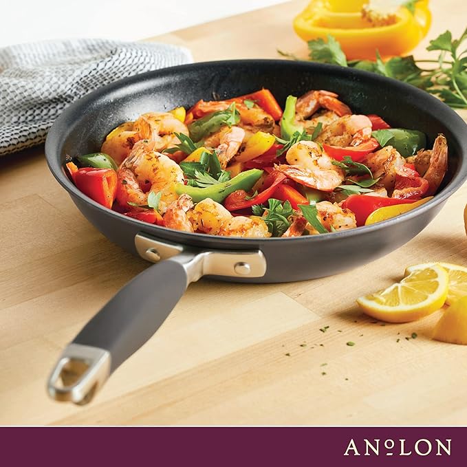 Anolon Advanced Home Hard Anodized Nonstick Skillet, 10.25 Inch – 10 Inch Fry Pan, Non Stick Saute Pan, Durable Cooking Skillet - Moonstone