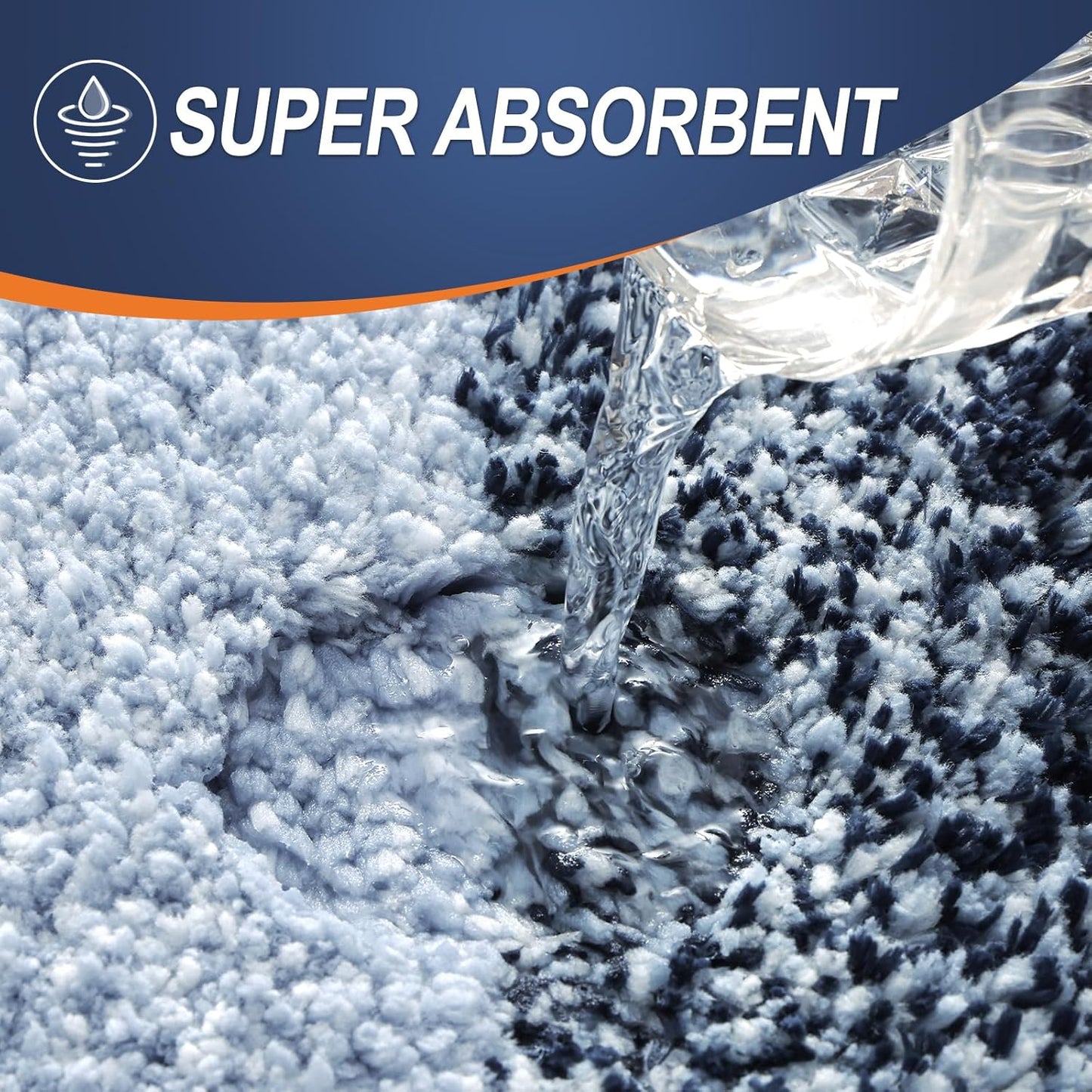 OLANLY Bathroom Rug Set 2 Piece, Soft Absorbent Microfiber Bath Rug Set, Non-Slip, Machine Wash Dry, Plush Shaggy Bath Mats for Bathroom (30"x20"+24"x16", Dark Blue)