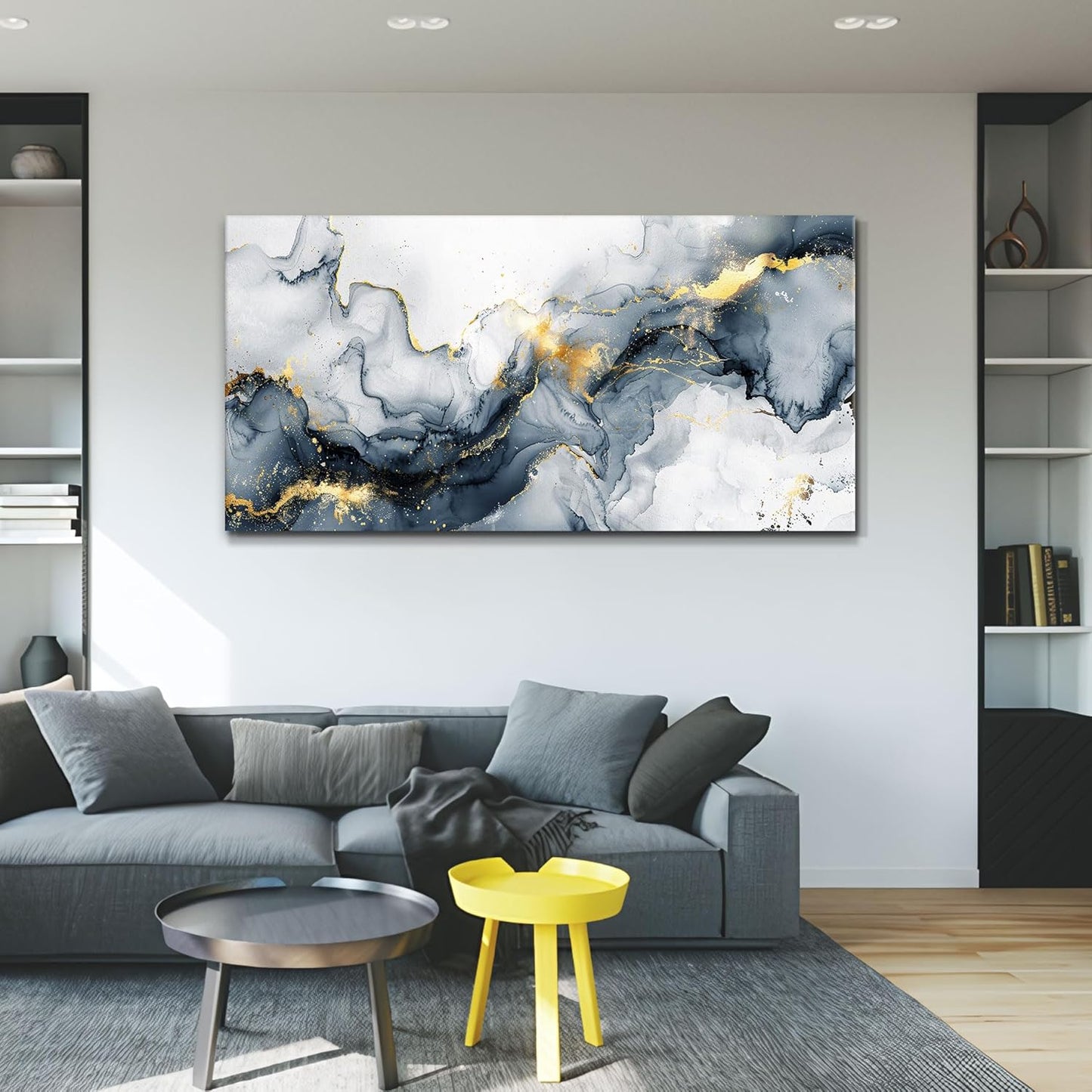 KELIYUAN Minimalism Ink Abstract Wall Paintings Canvas Wall Decor For Bedroom Wall Art For Living Room Office Decorations Ready to Hang Canvas Prints Artwork Modern Bathroom Home Decor 20"x40"