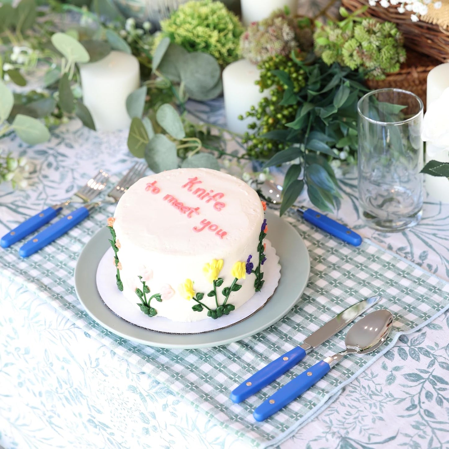 ANNOVA Silverware Set, Retro/Rivet Colorful Stainless Steel Tableware Kitchen Flatware Set Utensils, Includes Dinner Knives, Forks, Spoons, Salad Forks & Dessert Spoons (Sapphire Blue, 20 Pieces)