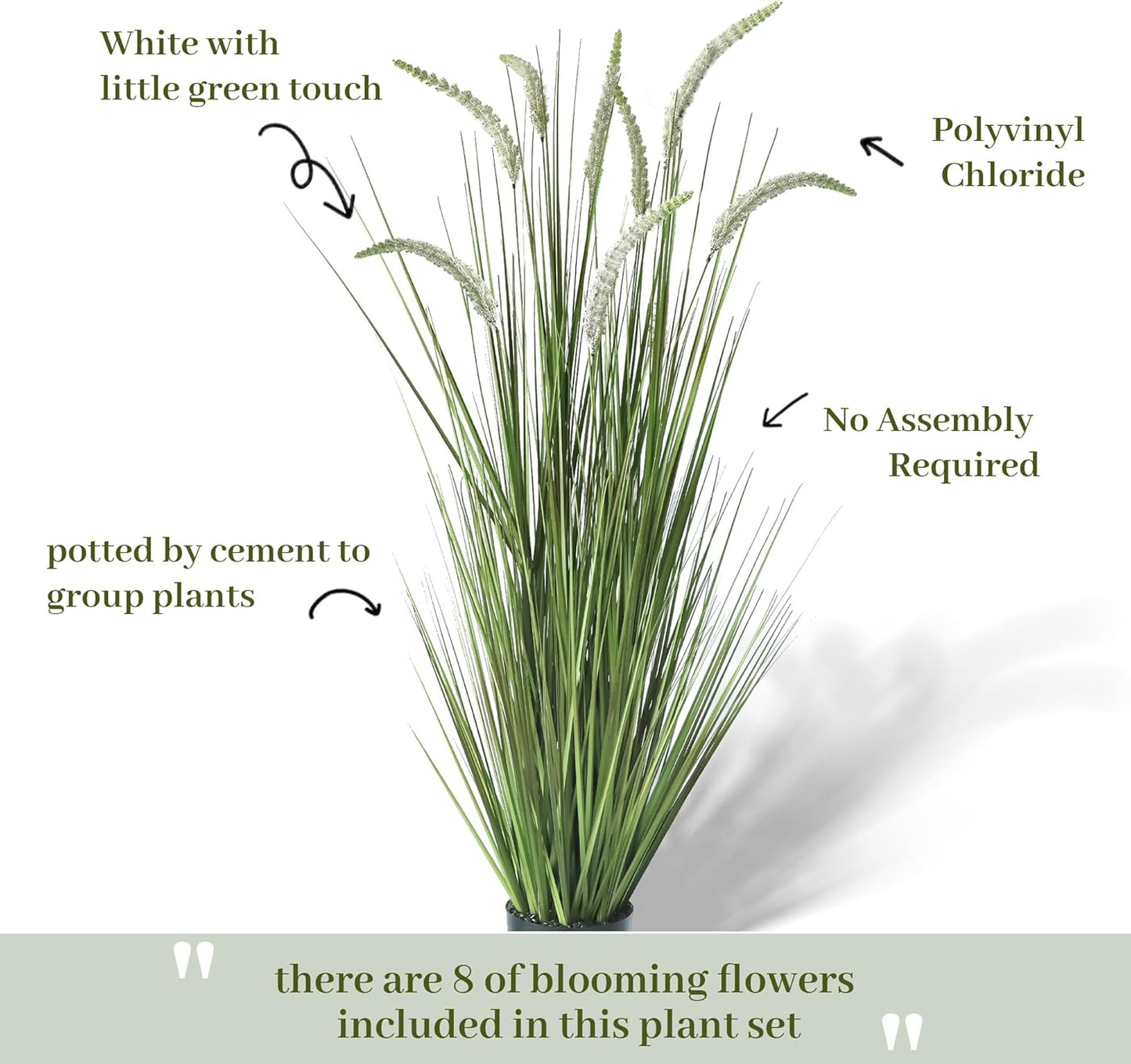 KOL 4ft Artificial Veronica Spiked Speedwell Grass, 47in Faux Veronica Spicata Flower, Tall Fake Reed Grass for Home Office Garden Wedding Decor, Indoor Outdoor Fake Plant, UV-Resistant, Yellow