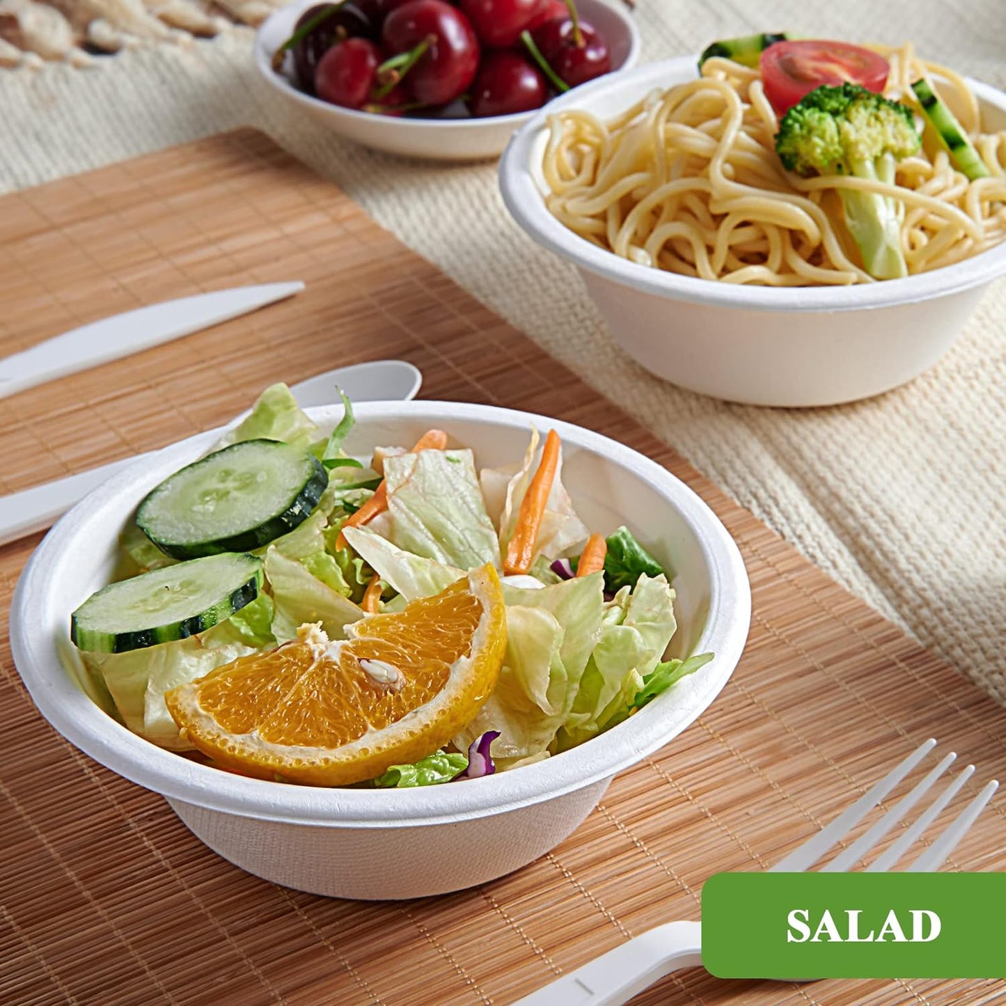 Vplus 500 Pack 12 OZ Paper Bowls Bulk, Disposable Compostable, Eco-friendly Bagasse, Heavy-duty Bowls Perfect for Milk Cereals, Snacks, Salads