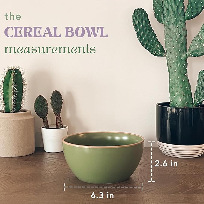 Mora Ceramic Artisan Matte Bowls For Kitchen 28oz - Bowl Set of 4 - For Cereal, Salad, Pasta, Soup, Dessert etc - Dishwasher, Microwave, and Oven Safe - For Breakfast, Lunch and Dinner - Safari Colors