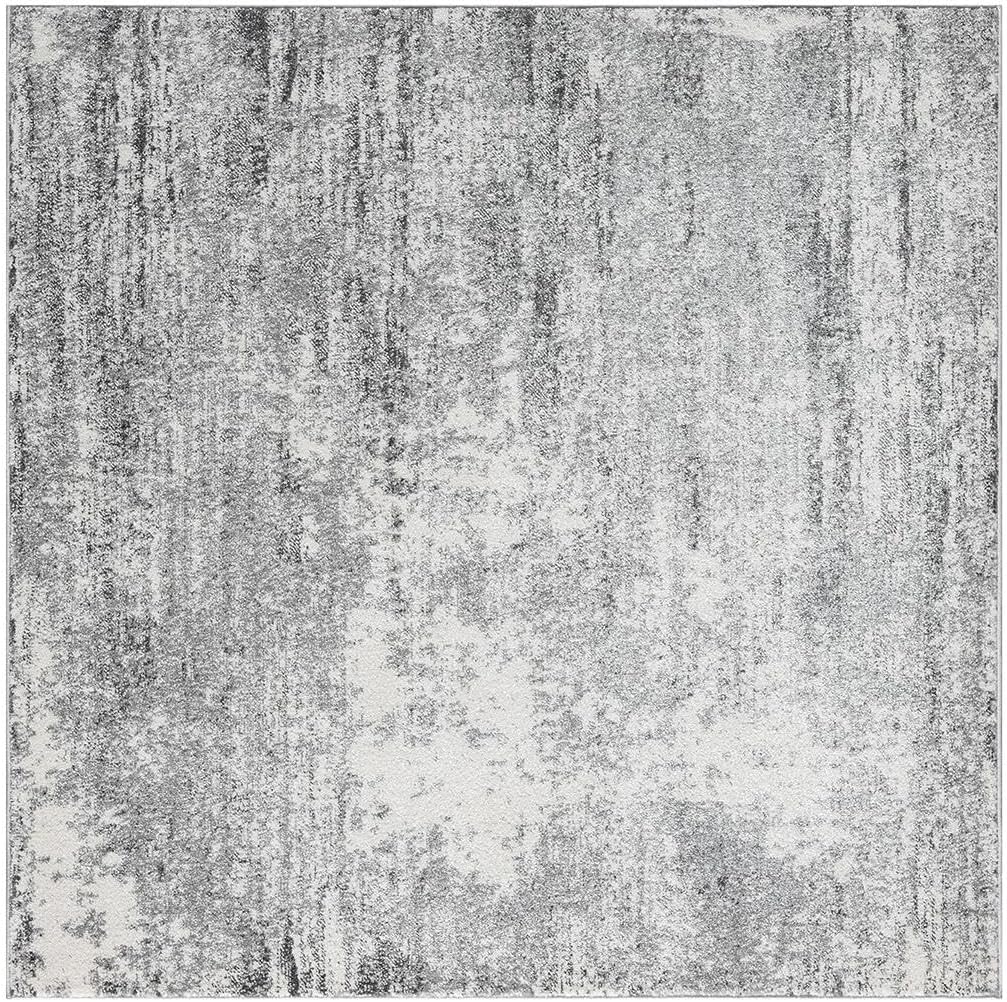 Keen Home Design Area Rugs - 10ft Round Non-Shedding, Abstract Rugs for Kitchen, Living Room, Bedroom, Dining Room, Entryway - Size: 10' Square, Abstract Cream/Grey