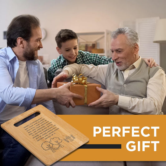 Retirement Gift: Here's to Retirement! May Your Wine Glasses Stay Full, Your Naps Be Epic, and Your Weekdays Feel Like Weekends. Decorative Bamboo Cutting Board with Handle, 12" x 8"