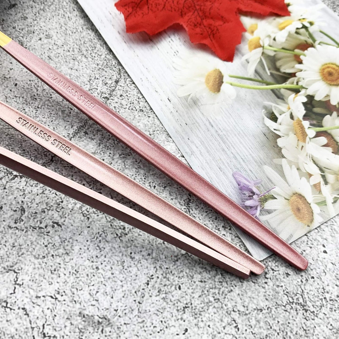 JASHII 18/10 Silver Silverware Set Stainless Steel Flatware Utensils Set Gold Cutlery Set| 24-Piece Modern Cubiertos Dorados| BEST Birthday Wedding Gift (4 Sets, Pink Handle Gold Mirror Polish)