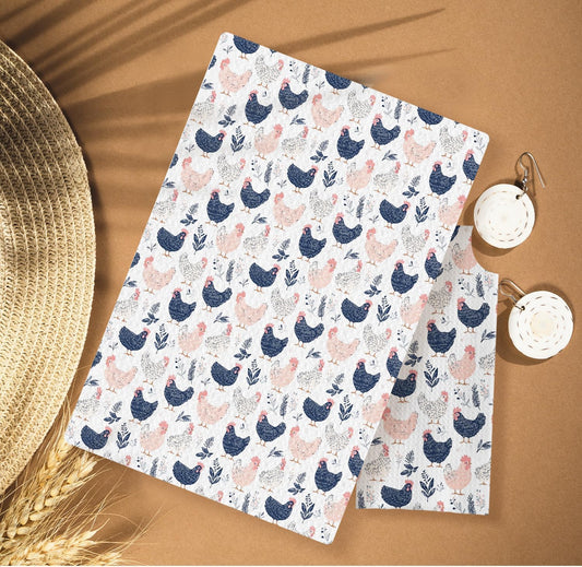 Rustic Chicken Kitchen Towels, Chicken Lover Mom Lady Gifts Decorative Dish Tea Towels for Kitchen, Cottagecore Farm Animal Hens Hand Towels for Bathroom, 16x24 Inches