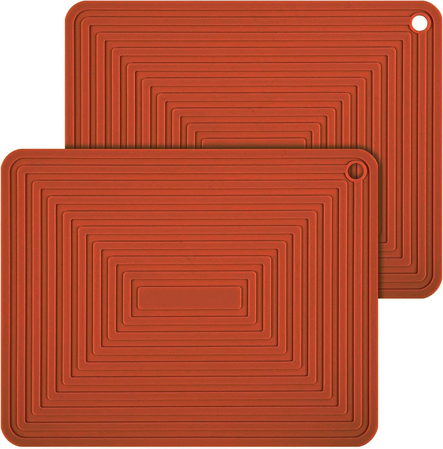 Silicone Trivets for Dishes, Pots & Pans, Quartz Countertops - Heat Resistant Mats Set 2 Burgundy