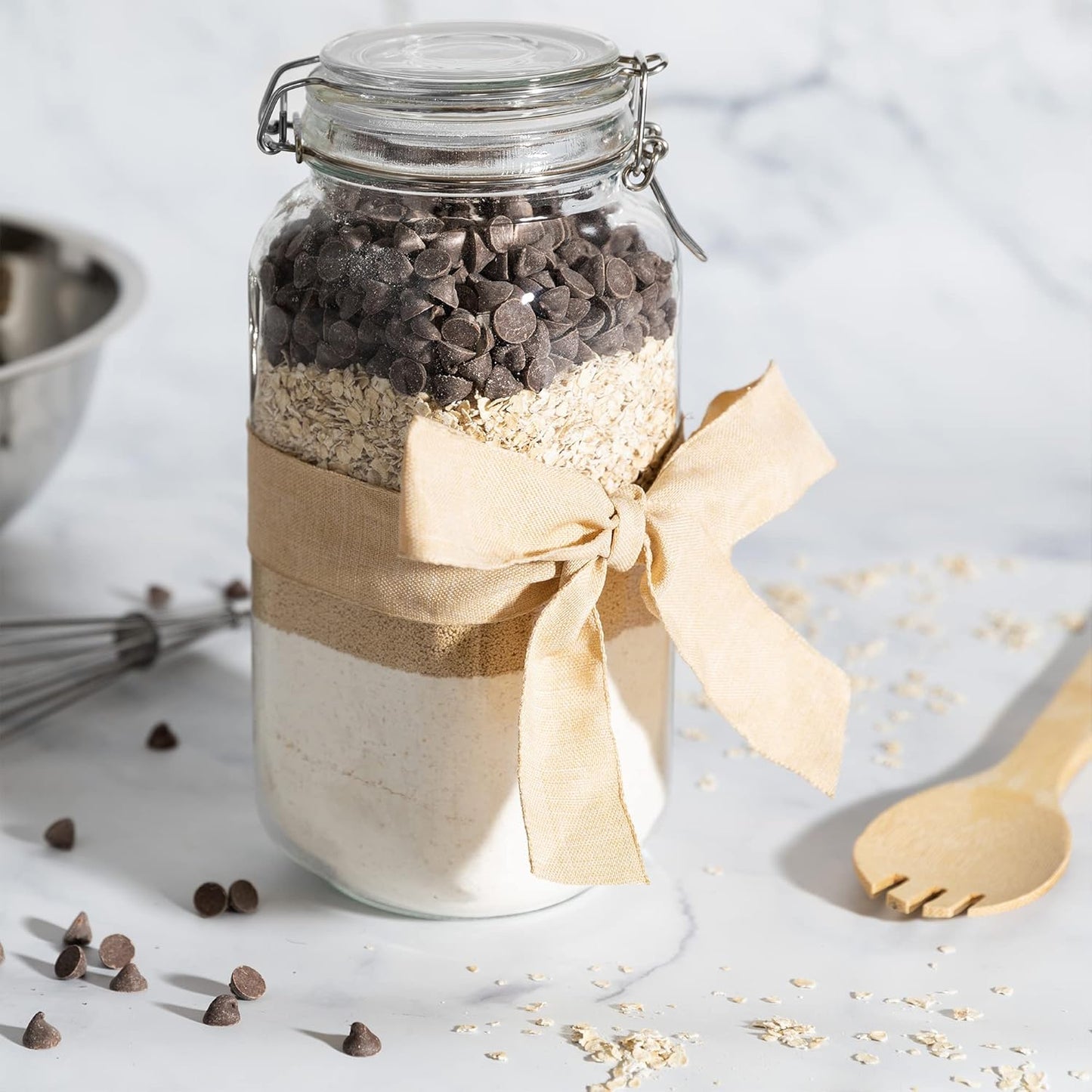 Galashield Glass Jars with Lids Food Storage Jars with Airtight Lids Leak Proof Glass Canisters Kitchen Jars [67 oz]