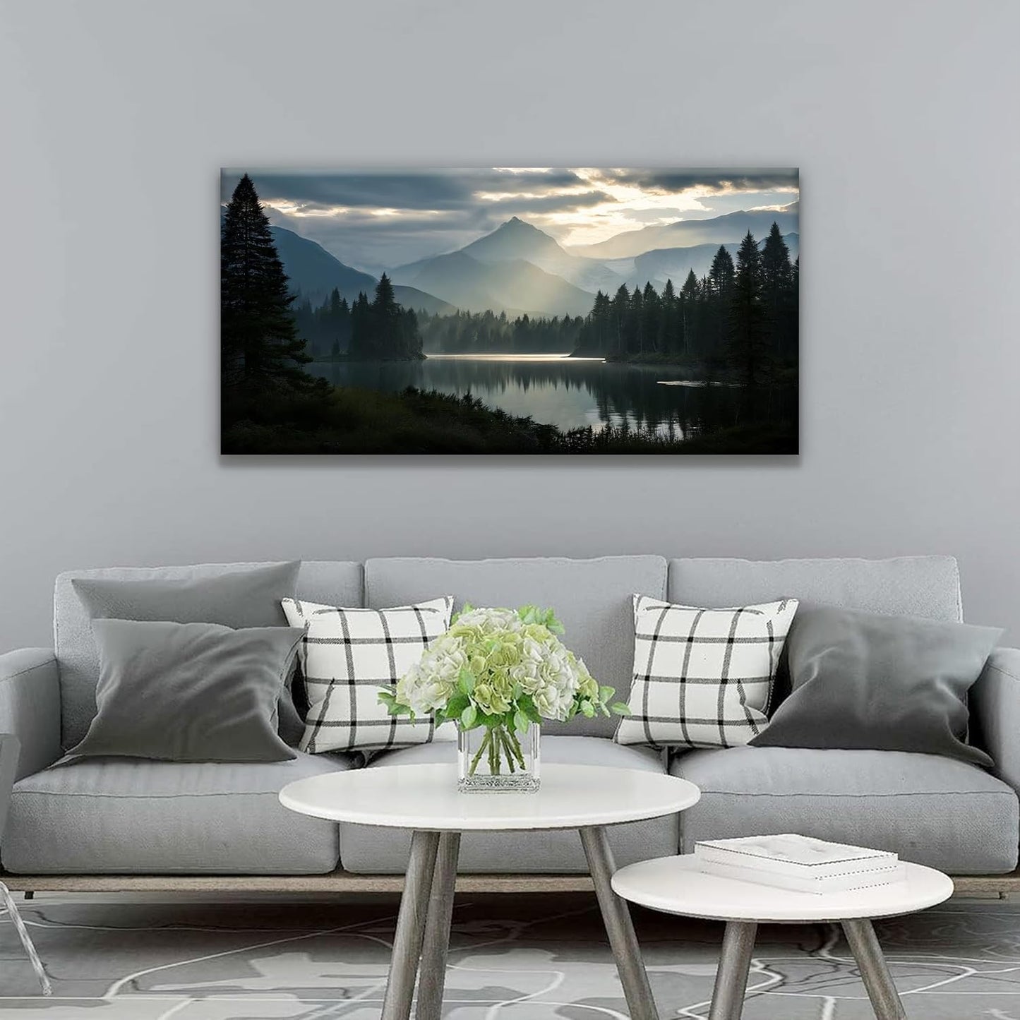 Canvas Art Wall Decor For Living Room Wall Art For Bedroom Modern Office Wall Decorations Forest River Landscape Paintings Pictures Artwork Aesthetic 20x40 In