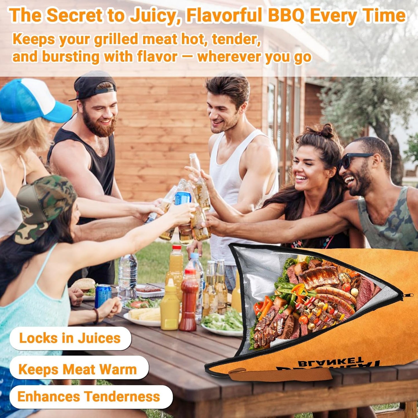 21in Brisket Blanket & Meat Resting Bag – Insulated BBQ Blanket for Resting Meat | Heavy-Duty Smoker Accessory for Brisket, Pork Shoulder, Smoked Turkey | BBQ Gifts for Men & Meat Lovers