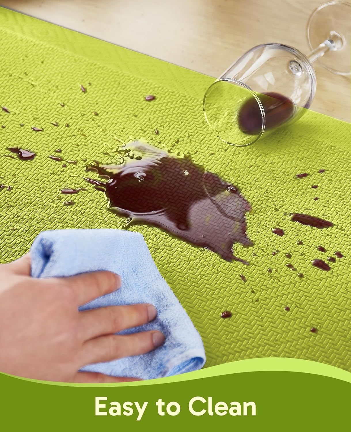 Ophanie Kitchen mats for Floor, 3/4 inch Thick, Kitchen Rugs, 20''x39'' Anti Fatigue Standing Cushioned Mat, Waterproof,Comfort Ergonomic mat for Office, Home, Sink, Green Non-Slip Bottom