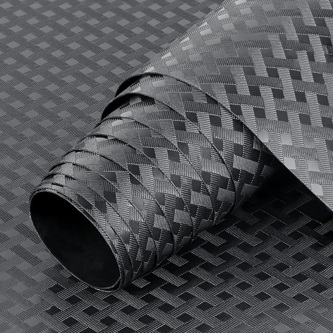 HooTown Shelf Liner Kitchen Cabinet Drawer Mats 11.8 Inch Wide x 157.5 Inch Long, Non Adhesive EVA Rubber Washable Waterproof Pantry Closet, Cupboard, Drawer Organizer Mat, Black