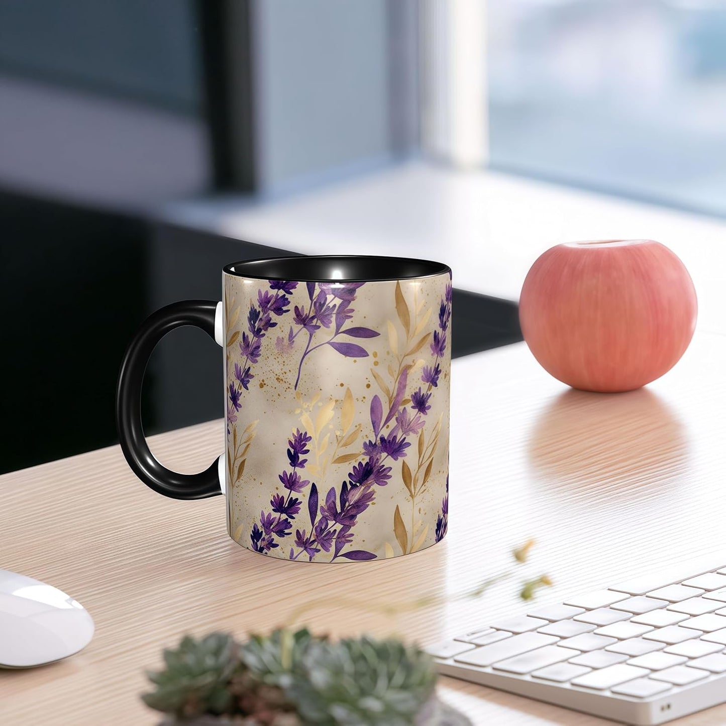 FyLybois Floral Coffee Mug Ceramic Coffee Cup with Handle Microwave Safe for Home or Office Gifts for Women and Men