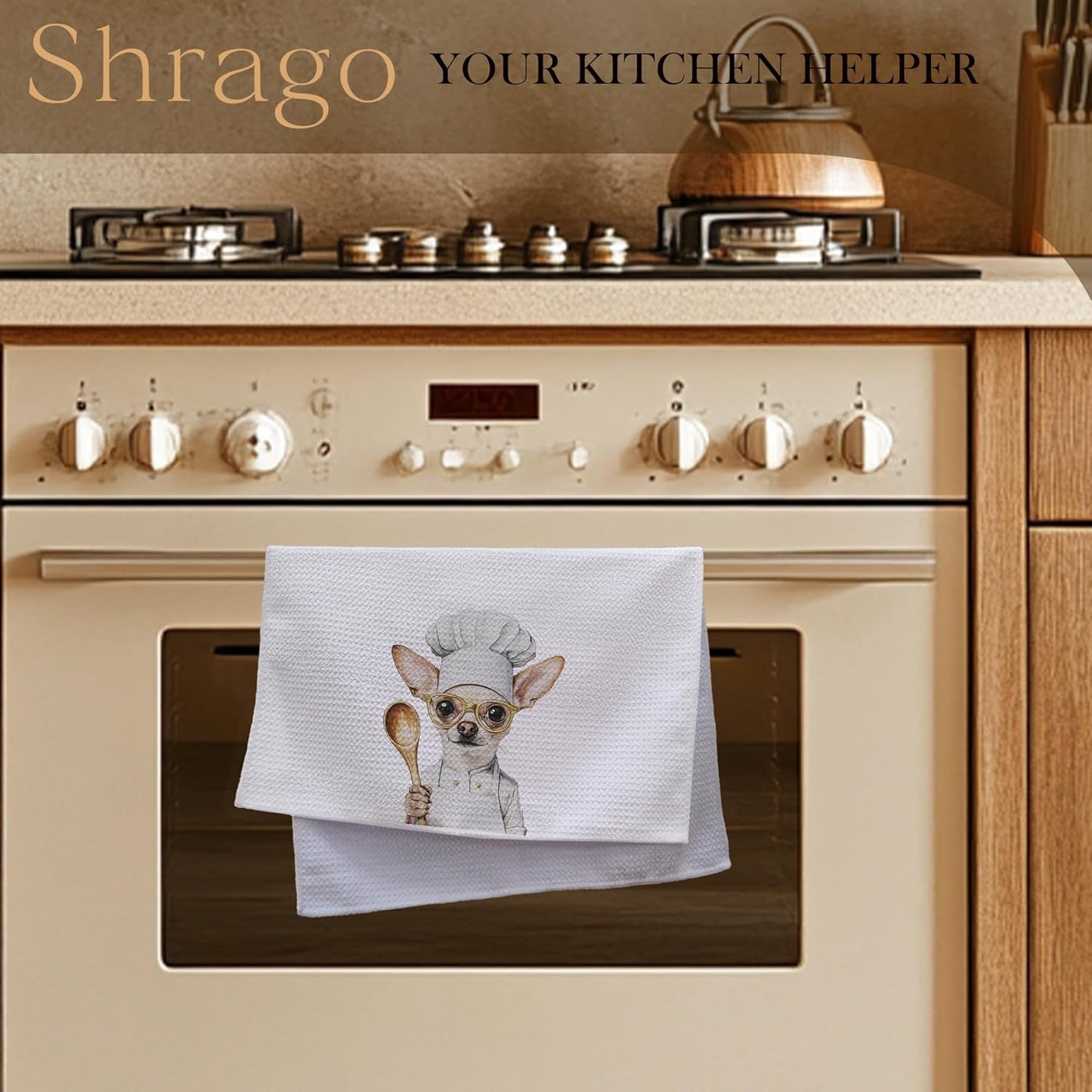 Funny Chihuahua Dog Kitchen Towels, Chihuahua Gifts for Women Dish Tea Towels for Kitchen, Dog Lovers Mom Dad Owner Gifts Decorative Hand Towels, 16x24 Inch
