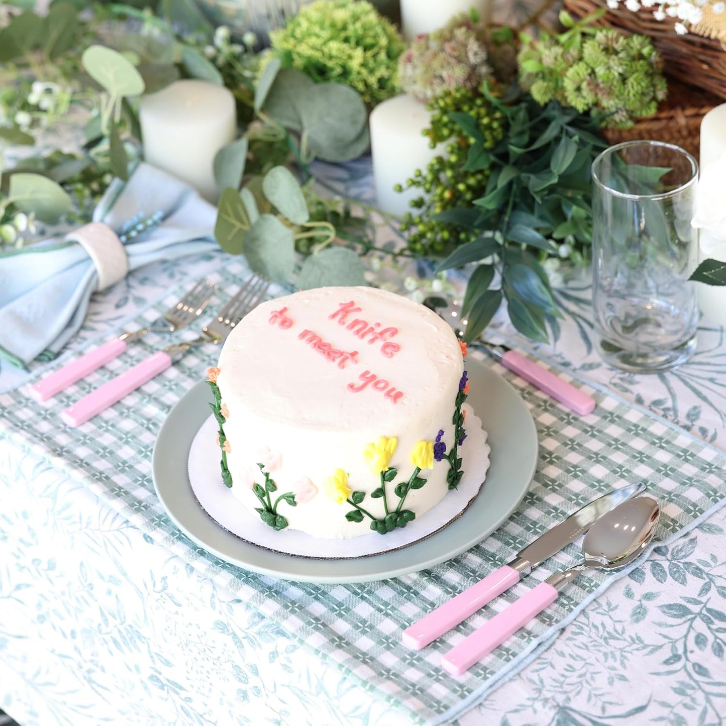 ANNOVA Silverware Set Stainless Steel Colorful Tableware Kitchen Flatware Set Utensils, Includes Dinner Knives, Forks, Spoons, Salad Forks & Dessert Spoons (Light Pink, 20 Pieces)