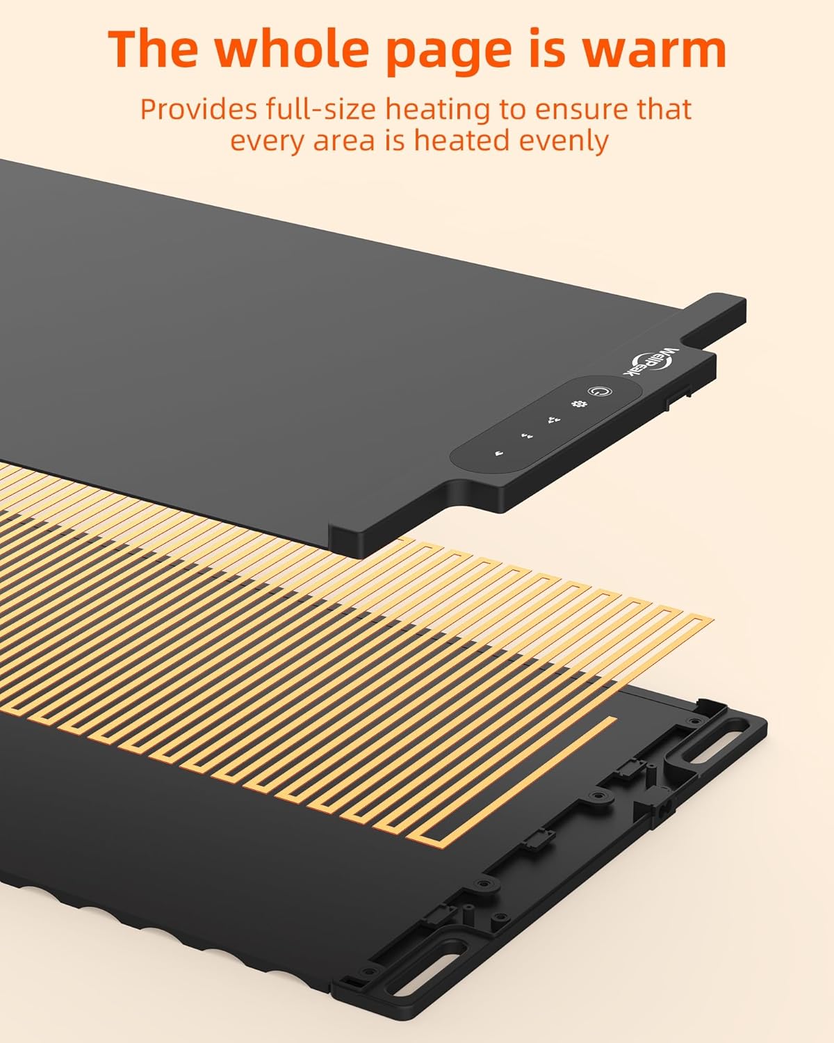 Electric Warming Mat for Food (2-Pack)- Full Surface Fast Heating Silicone Warmer Tray with 3-Level Temperature, Auto-Off, Raised Feet for Table Protection, for Gatherings, Parties, Home Buffet, Black