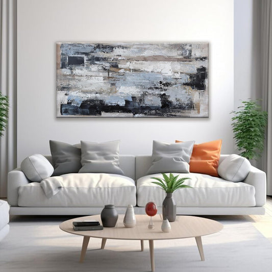 KUPTEU Canvas Wall Art Decor Modern Large Wall Art For Living Room Abstract Art Blue Black Wall Art Prints Artwork for Walls Abstract Canvas Art Wall Decor Bedroom Office Decor 24"x48"