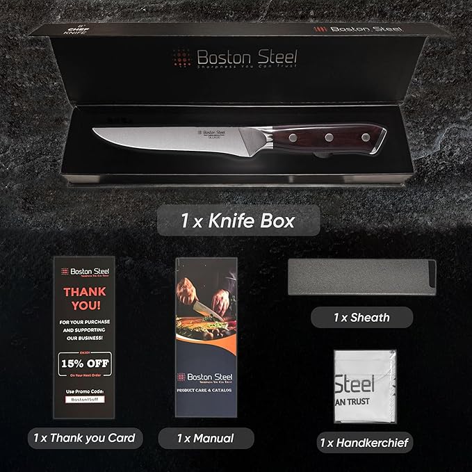 Boning Knife 6 Inch – Ultra Sharp High Carbon Stainless Steel Kitchen Knife with Comfortable Grip, Ergonomic Handle, Gifts for Women and Men, Premium Cooking Knife with Gift Box