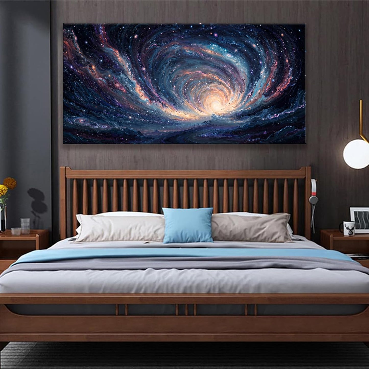 Large Wall Art Prints Modern Room Wall Decor Blue Starry Sky Tunnel Prints Artwork Ready To Hang Abstract Wall Art For Living Room Decor Office Kitchen Bedroom 29x58 Inch