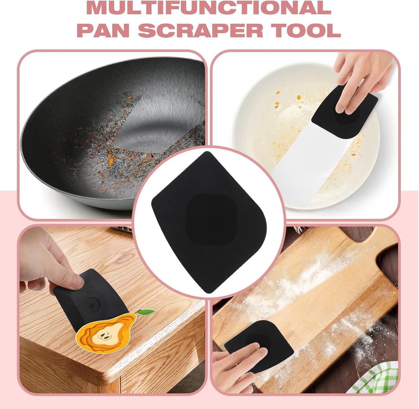 Cast Iron Scrubber | Dish Scrub Brush | 316 Cast Iron Cleaner Chainmail Scrubber for Pan Skillet Cleaner - Dish Scouring Pad Dishwasher Safe Cleaning Kit, Red