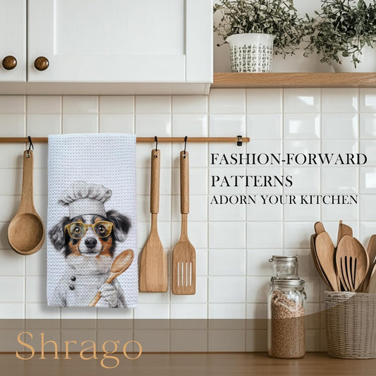 Funny Australian Shepherd Dog Kitchen Towels, Australian Shepherd Gifts for Women Dish Tea Towels for Kitchen, Dog Lovers Mom Dad Owner Gifts Decorative Hand Towels, 16x24 Inch