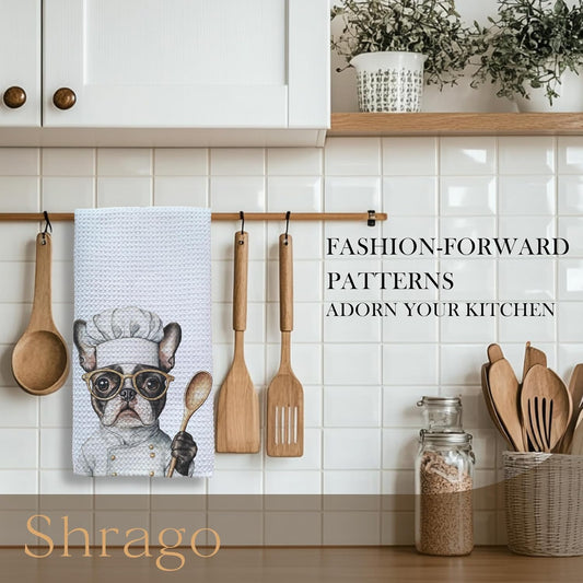 Funny Boston Terrier Dog Kitchen Towels, Boston Terrier Gifts for Women Dish Tea Towels for Kitchen, Dog Lovers Mom Dad Owner Gifts Decorative Hand Towels, 16x24 Inch
