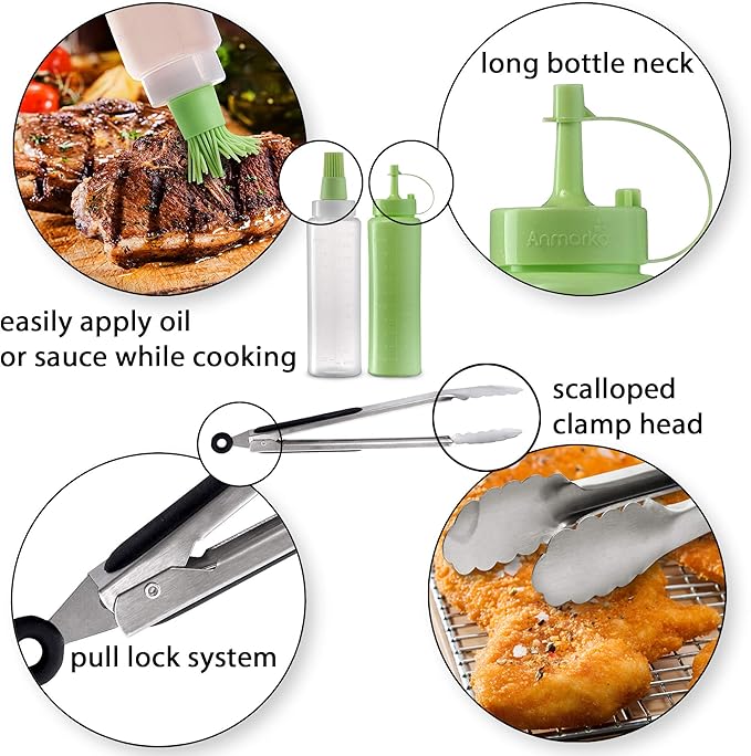 Metal Spatula Set of 6 - Griddle Accessories kit - Grill Flat Spatula Pancake Flipper Hamburger Turner - Metal Utensil Great for BBQ Grill Flat Top Cast Iron Griddle - Commercial Grade