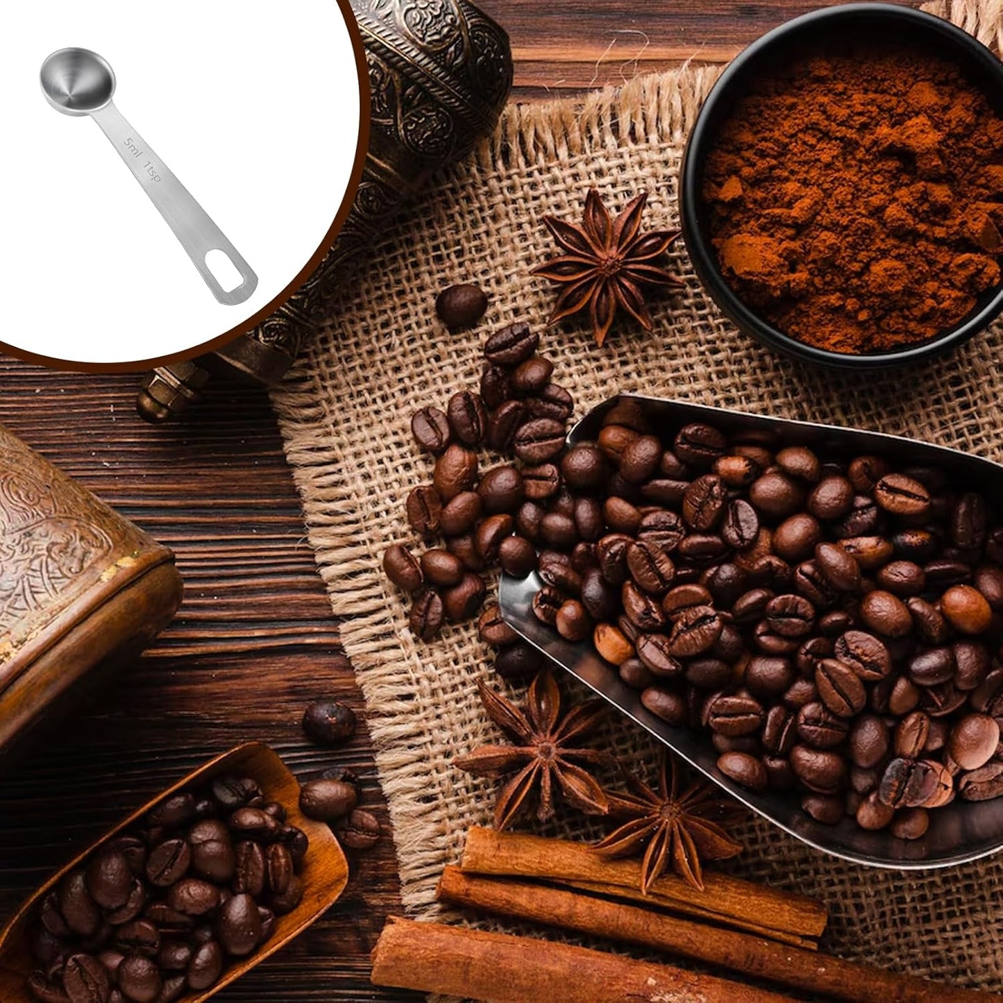 Measuring Spoons Stainless Steel Tablespoon 5 ML/1 TSP, Small Metal Teaspoons for Measuring Dry and Liquid Ingredients