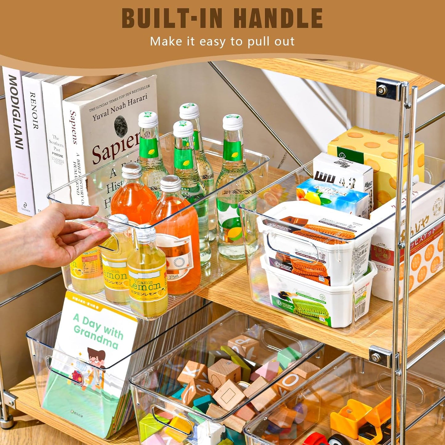 12 Pack Clear Storage Bins with Lids, 7 Quart Stackable Storage Boxes for Storage and Organization, Plastic Storage Containers with Lids, Plastic Bins with Handles for Office, Bedroom, Study Room