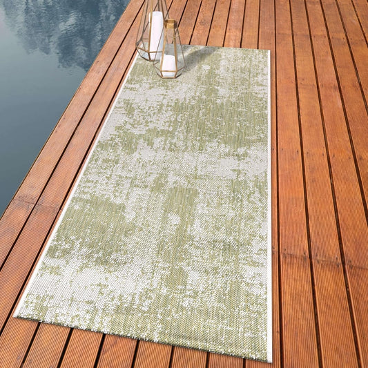 Keen Home Design Terrace Outdoor Runner Rug - 2x10 Washable Indoor/Outdoor Rug for Patio, Kitchen, Balcony, Beach, Garden, Deck and Porch, Size: 2'2"x9'11"