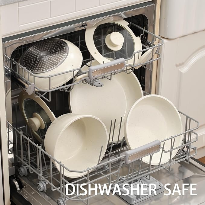 21PCS Pots and Pans Set Ceramic, Pots and Pans Set Non Stick, Removable Handle, Stackable, Nonstick Cookware Set, Non Stick for Cooking