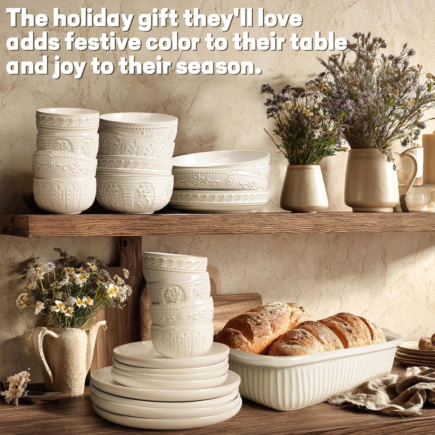 Artena Small Bowls Set of 4, 12 oz Ceramic Embossment Dessert Bowls, white Bowl for Kitchen, Ice Cream, Side Dishes, Rice, Cereal, Fruit, 4.5 Inch, Microwave & Dishwasher Safe, Willow Leaf