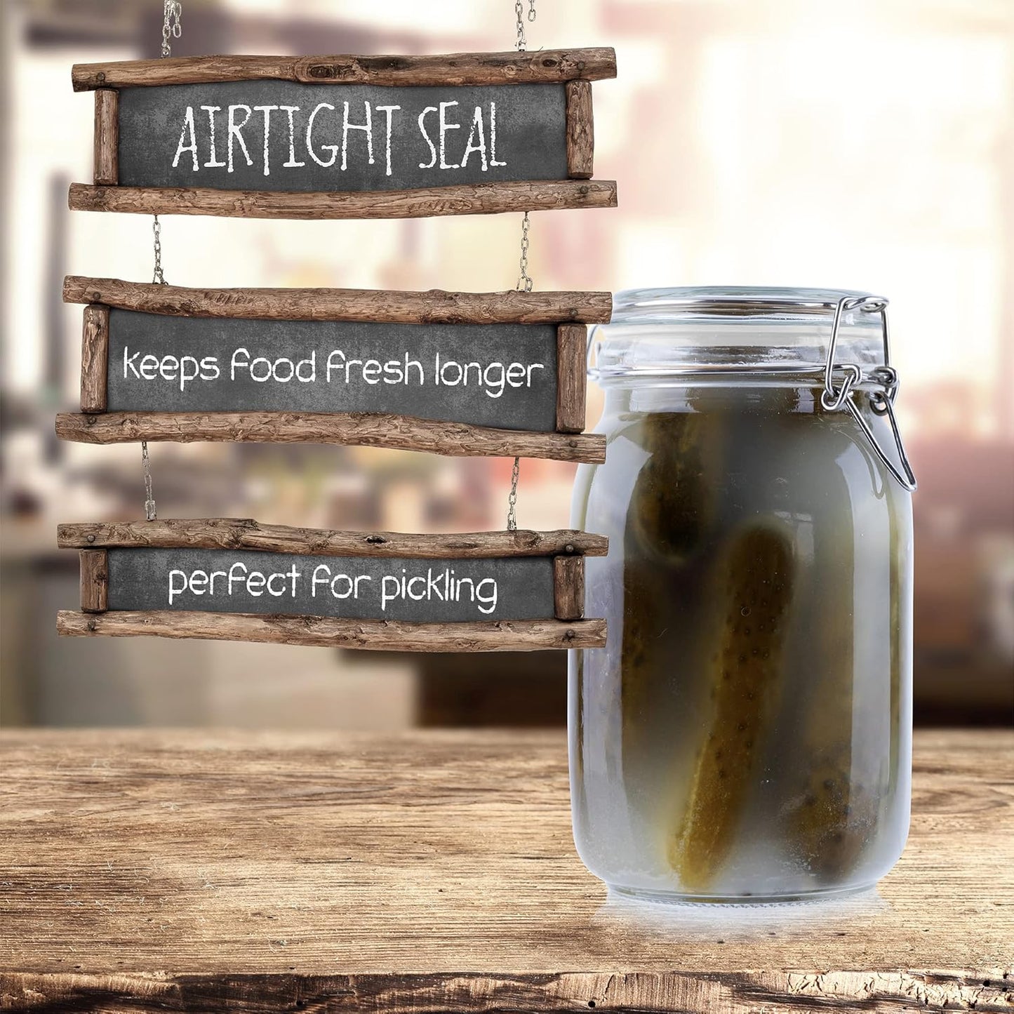 Galashield Glass Jars with Lids Food Storage Jars with Airtight Lids Leak Proof Glass Canisters Kitchen [50 oz]