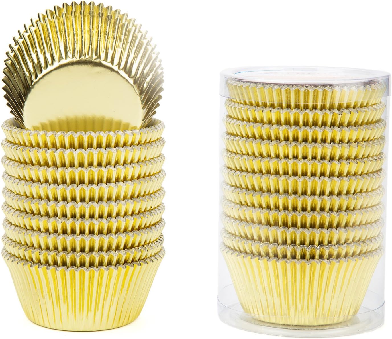 Gifbera Standard Gold Foil Cupcake Liners Wrappers Metallic Baking Cups, 200-Count