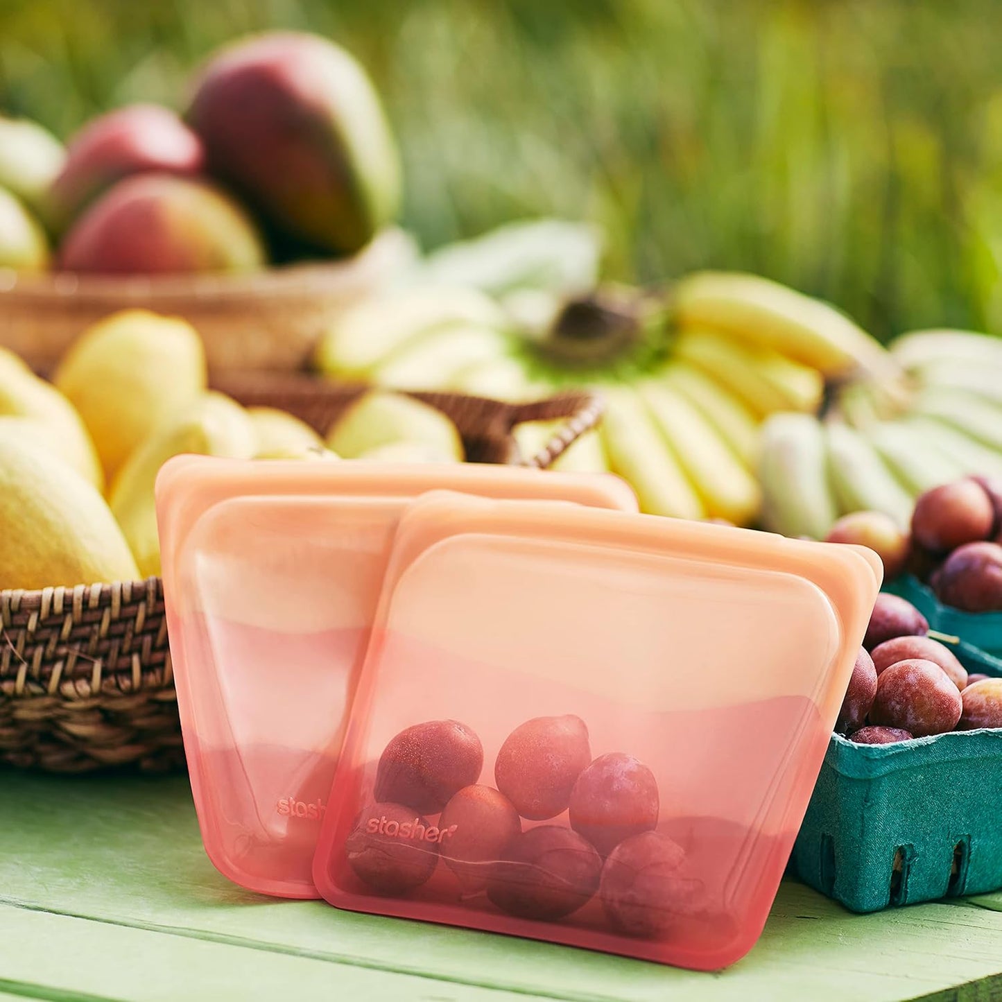 Stasher Premium Silicone Reusable Food Storage Sandwich Bag, Galapagos, Microwave, Sous Vide, Dishwasher, Oven and Freezer Safe, BPA Free, Leak-free, Eco-friendly, 28 Oz