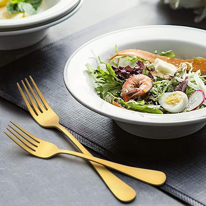 Gold Silverware Set, LIANYU 20 Piece Stainless Steel Flatware Cutlery Set for 4, Gold Mirror Finish, Ideal for Home Wedding Festival Party, Dishwasher Safe